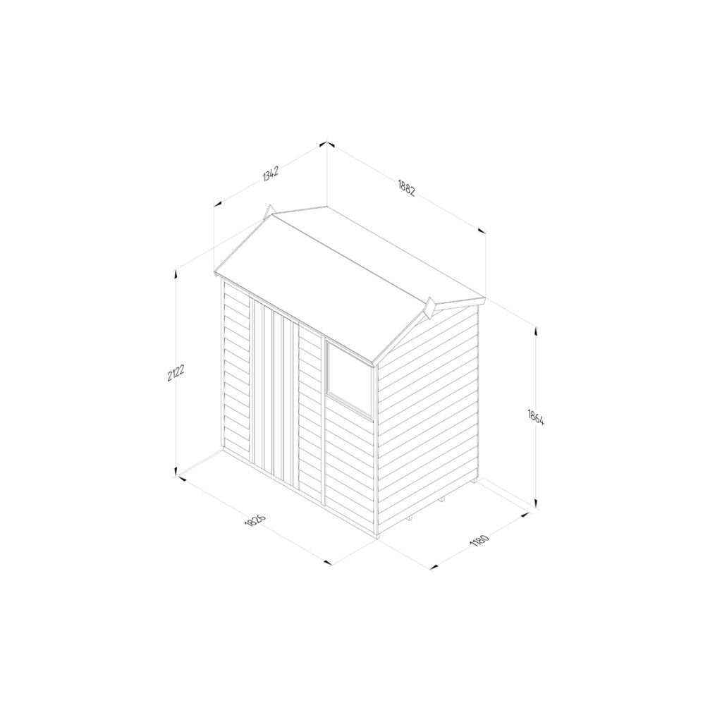 4LIFE Reverse Apex Shed 6×4 – Single Door – 1 Window (Installation) 5013053200537 2